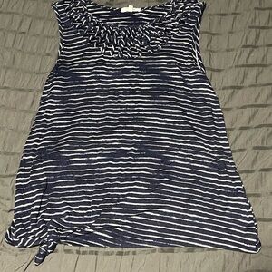 Navy and White Striped Sleeveless Top